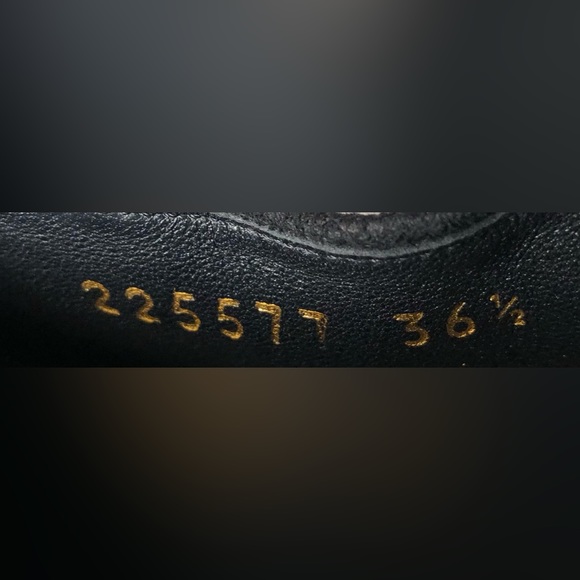 Gucci Black Suede Leather Logo Heeled Ankle Bootie Size-(IT)-36.5/(US)-6 - Picture 13 of 13